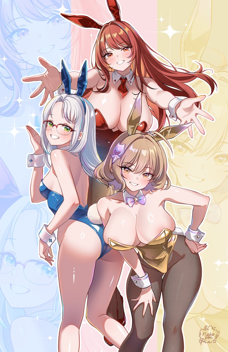 missnekopon's tweet photo. 🎉It's my birthday, let's celebrate it with the Counters Squad! ❤️💛💙 Thank you for all your support for my Birthday launches and kind bday messages!! 🫶

Regular and naughty prints available now! ✨🐰 https://t.co/nTzbbDcIao