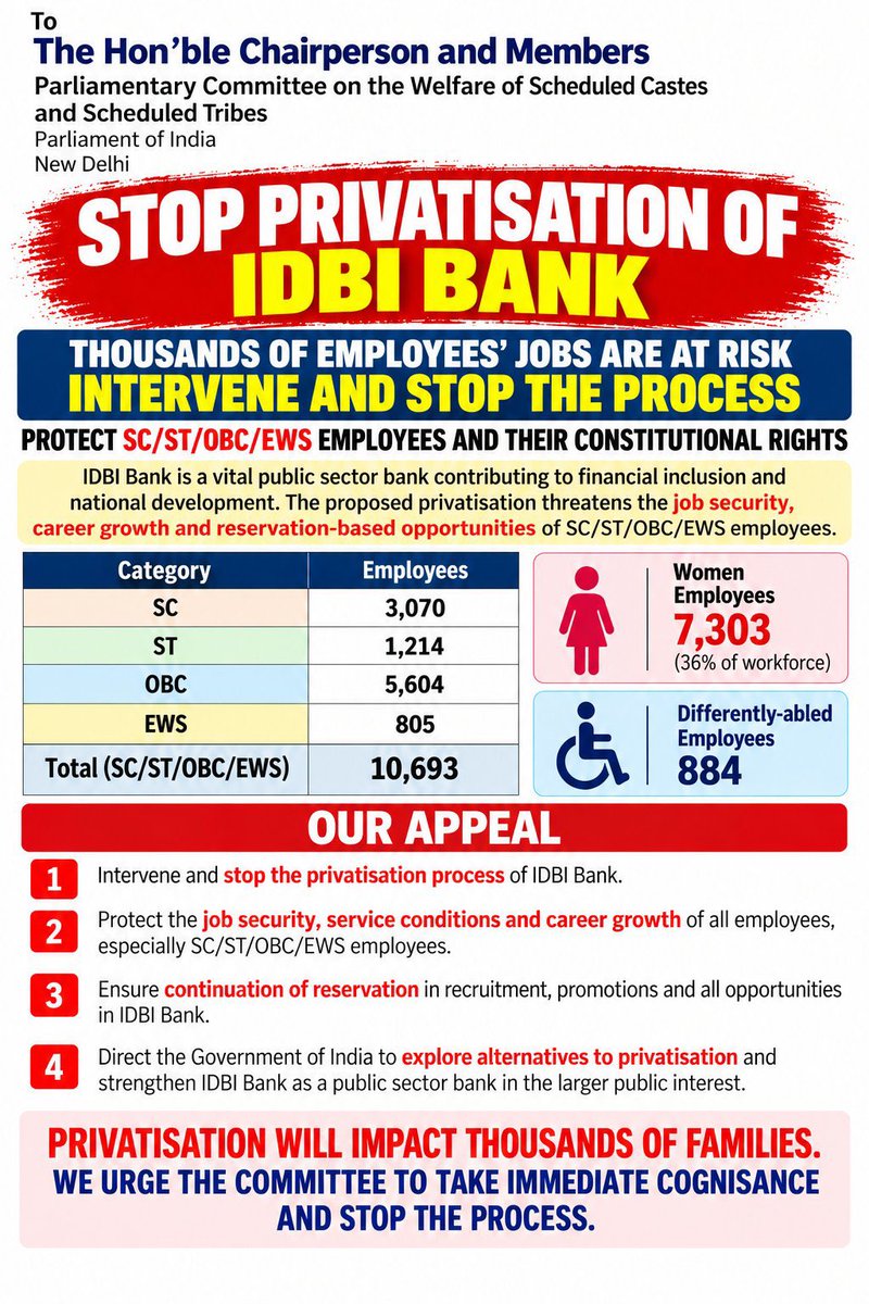 NgawangLhakshe's tweet photo. #IDBINotForSale 
#GOBACKFAIRFAX
Save IDBI Bank and the lives of thousands of employees and their family that will be affected due to the sale of IDBI Bank to foreign investors.
IDBI is not just a bank but a source of livelihood for its employees. https://t.co/kEMKBth6Bf