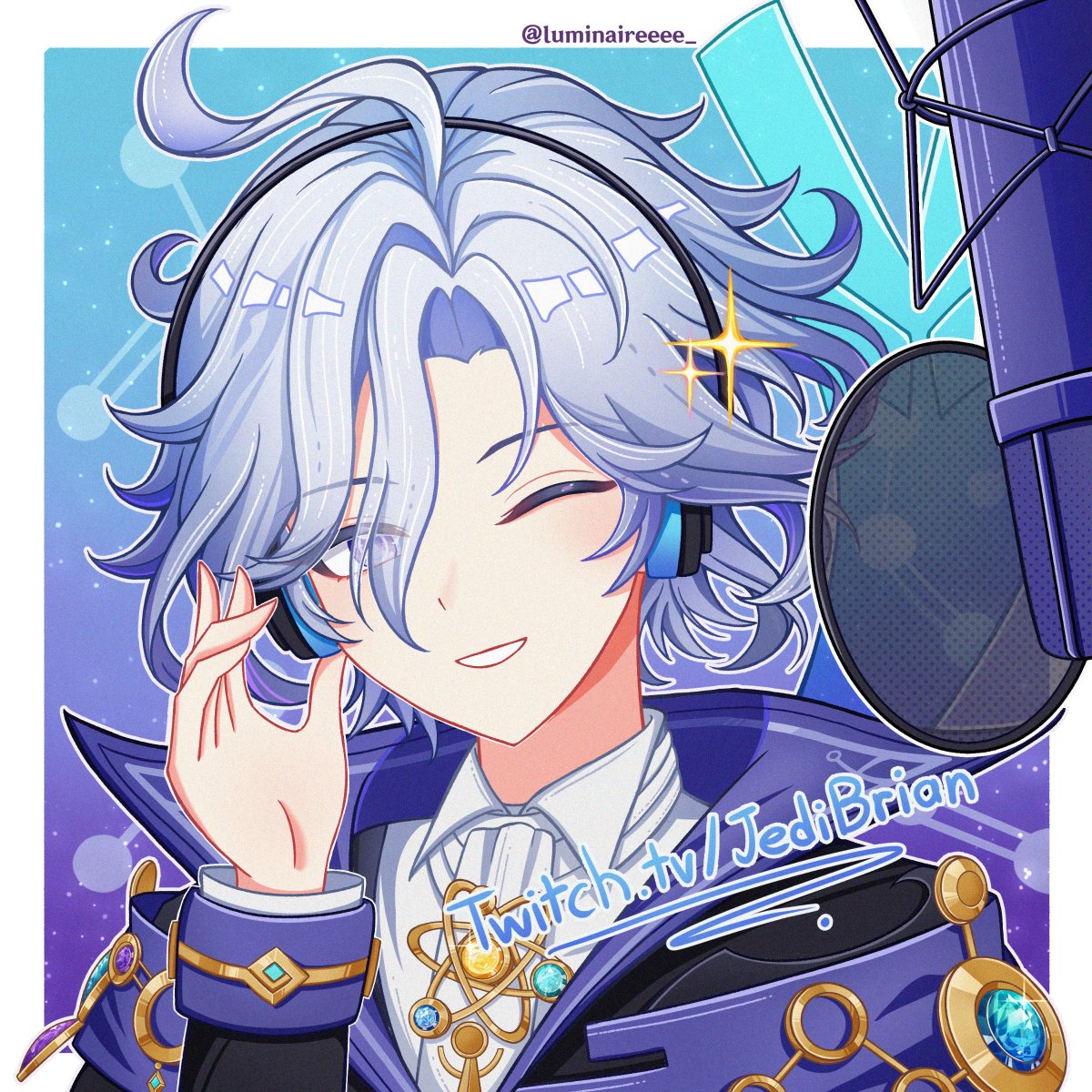 luminaireeee_'s tweet photo. This art has been officially commissioned by THE @JediBrian himself, EN VA of #Mitya ⚛️⋆⭒˚｡ 

Thank you for your generous support good sir, it truly means a lot😭🫶🏻💕

Go check out his streams at https://t.co/EoGKivaZbh❣️ 
It's always a fun time in his streams! https://t.co/K4A0Mm15H2