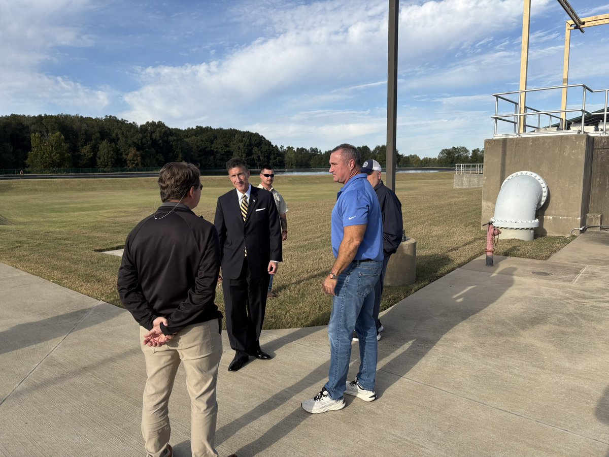 RepDavidKustoff's tweet photo. I toured the Arlington Wastewater Plant in Shelby County and met with Mayor Mike Wissman, Town Administrator Cathy Durant, and Ardurra Engineer Scott Daniels.

I am proud to have secured $1 million in federal funding for the plant’s expansion project. This funding will help address the town’s wastewater infrastructure needs.