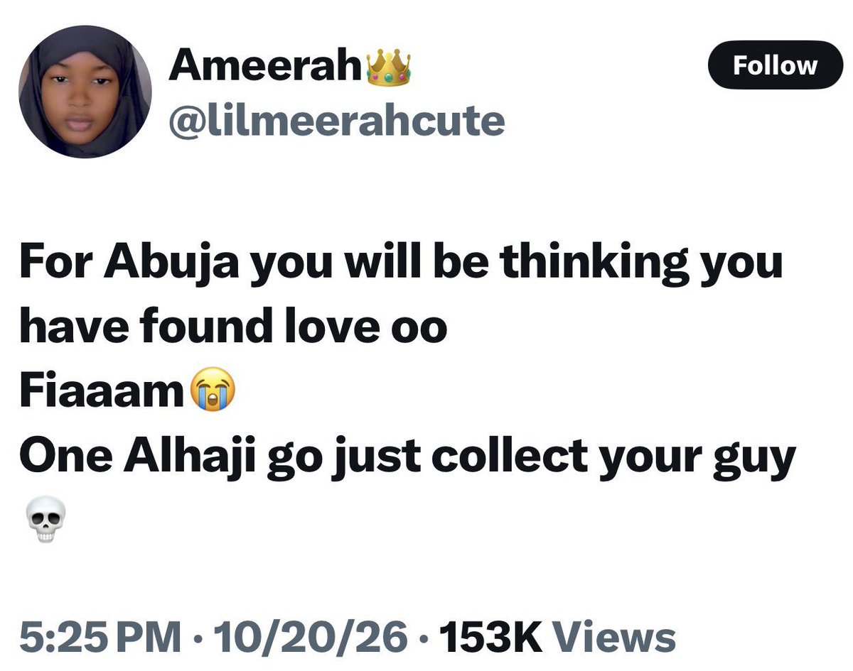 idialu_a's tweet photo. For those living in Abuja, how true is this? 😂😭 https://t.co/X2Wxc9qOen