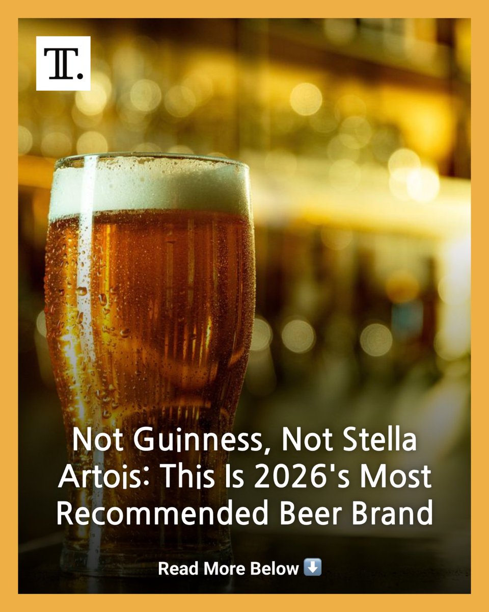 TastingTable's tweet photo. As shown on a recent ranking of alcoholic beverage brands, this long-running beer edged Guinness and Stella Artois to become 2026's most recommended. https://t.co/QGs81C3jGj