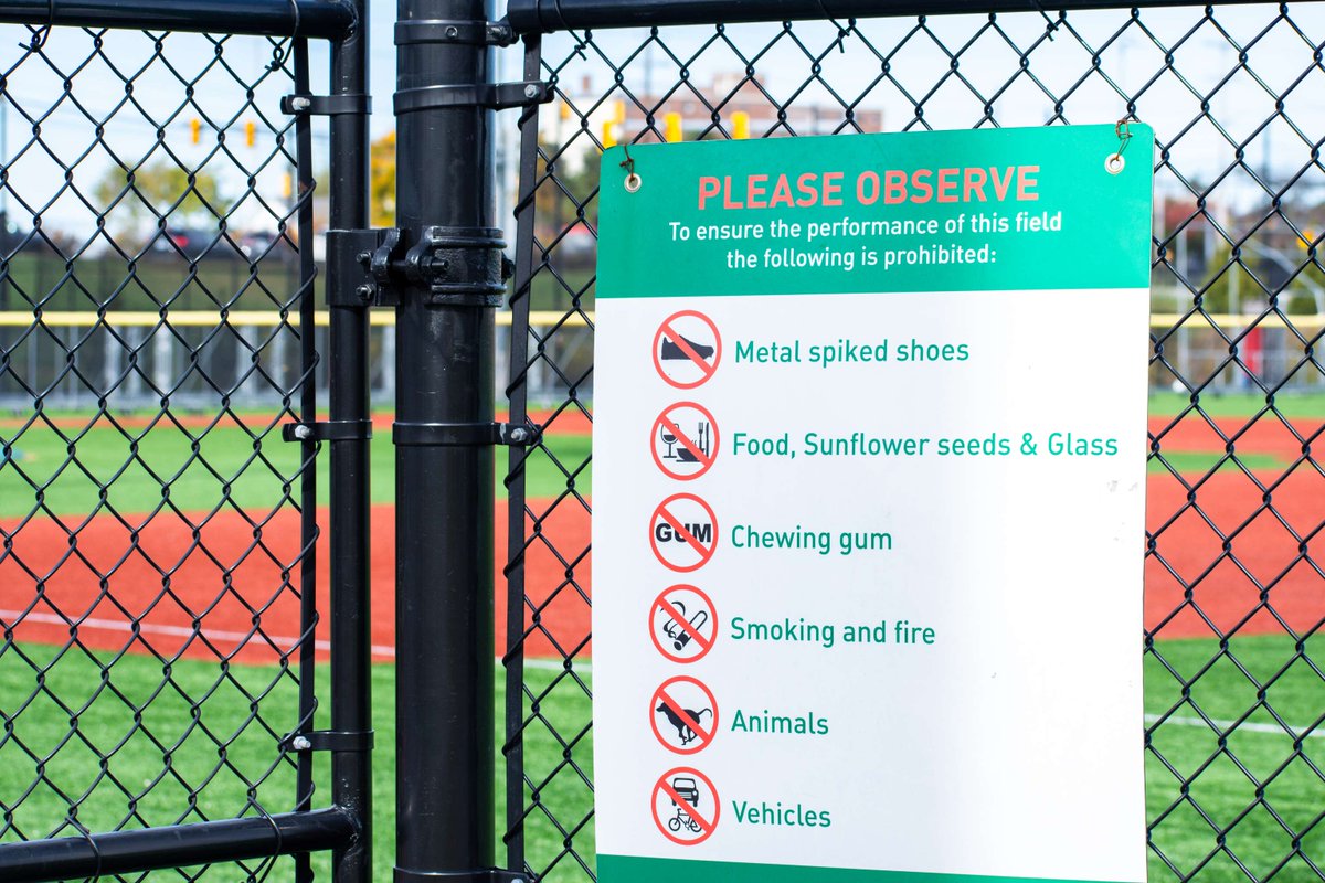 TurfOptiX's tweet photo. Protect the pitch! 🛑
Here is a quick reminder of what isn't allowed on a synthetic surface.  Does your turf have rules? #SyntheticTurf #TurfOptix #SportsTurf #TurfManagement #notallowed https://t.co/okgTAYSrBx