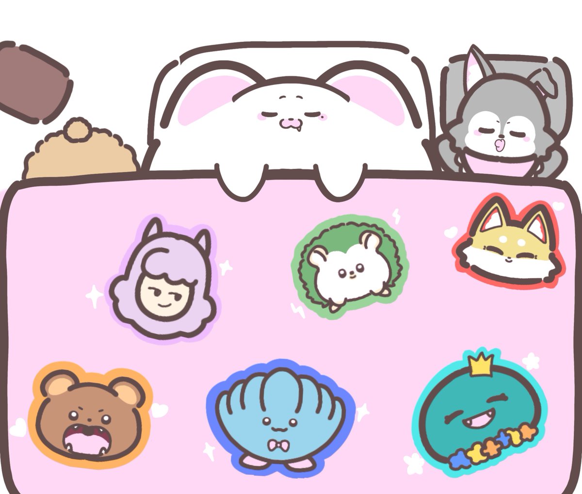 jV9r5LqbVg140's tweet photo. 3人でお昼寝してるのかわいいね🤎🤍🩶
…マーくん、??
#８号車お絵かきホーム https://t.co/N9NZzxOdBG
