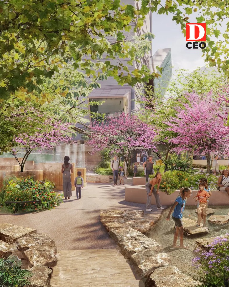 DMagazine's tweet photo. The Perot Museum of Nature and Science has revealed plans to double its exhibition space—by replacing four acres of surface-level parking and plaza space—as part of its $185 million capital campaign.⁠
⁠
The new outdoor area will add installations, experiments, and landscapes to attract an estimated 400,000 additional guests per year. The project will break ground in early 2027 and open to the public in late 2028.⁠
⁠
The outdoor experience will be 60,000 square feet with about 25 large-scale exhibitions and 40 features, including wind gusts, building water pressure, and a spiraling tornado. Other experiences will include a cloud maze, a lightning-and-thunder pavilion, and a giant water vortex. There will also be landscaping with shade trees, native plants, a pollinator habitat, and water features. https://t.co/IwwUE2w2X2