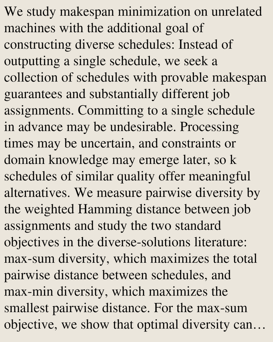 AlgorithmPapers's tweet photo. Diverse Schedules for Makespan Minimization on Unrelated Machines

Sebastian Bruchhold, Matthias Mnich, Karolina Tammemaa, Morten Weber, Michalis Xefteris, Bart Zondervan
https://t.co/uZ38sVJJ6p [𝚌𝚜.𝙳𝚂] https://t.co/2Hlu2pLjs5