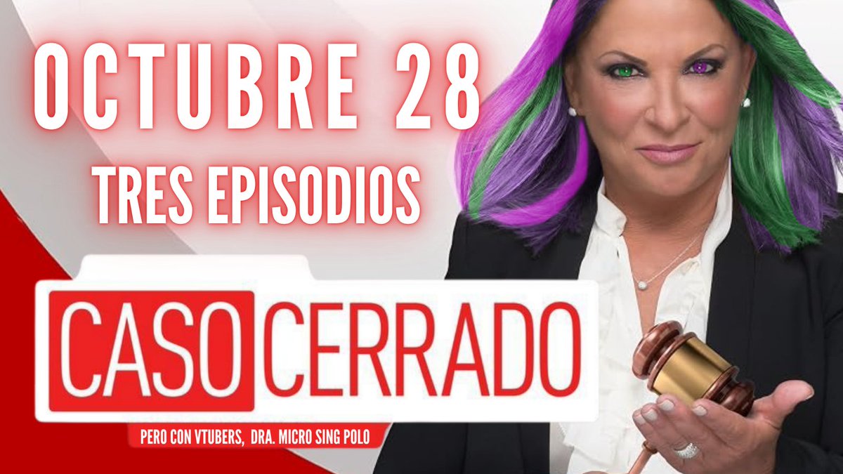 microphona_sing's tweet photo. CASO CERRADO.... pero con #Vtubers ! 

ESTE 28 de Octubre en el stream de Cumple estaremo viendo los episodios a ciegas! (no he visto na')

TRES EPISODIOS! 19 VTUBERS!

6:00pm - CST/ 🇺🇸🇲🇽
8:00pm - AST/EST 🇺🇸🇨🇦🇵🇷
9:00pm - ART/CL 🇦🇷🇨🇱

👇QUIENES PARTICIPARAN?! MIREN AQUI! https://t.co/m7SIH0nRoM