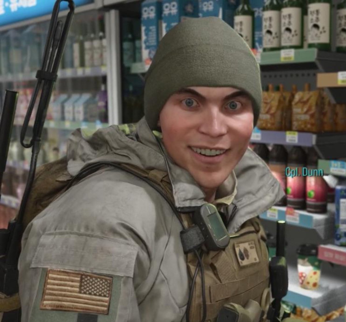 RealTheCreature's tweet photo. Imagine being some NK grunt thinking the invasion is gonna be all gunshots and rainbows with that emp tech only to get popped by the Blue Eyes White Demon of Sierra-1 https://t.co/nY7H4lJolz