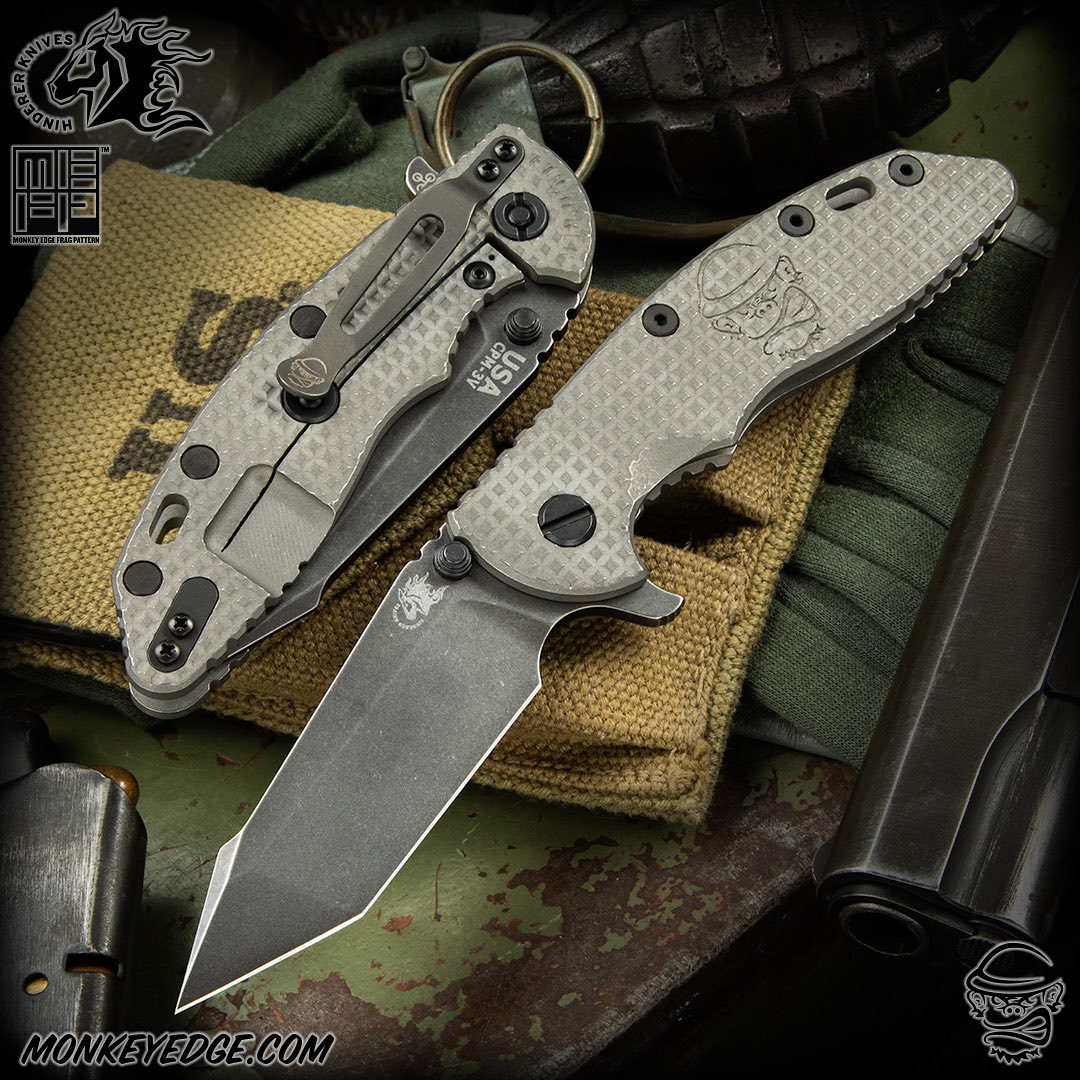 MonkeyEdge's tweet photo. The wait is finally over! The @Hinderer_Knives XM-18 3.5” Full Titanium Double FRAG is #LIVE! Featuring black hardware, a black DLC stonewashed blade, and a sweet Maverick Monkey engraving on the show side. Head to https://t.co/WzdXkdNUgF now!

#hindererknives #xm18 #MEFP #FRAG https://t.co/LTFej540Mm