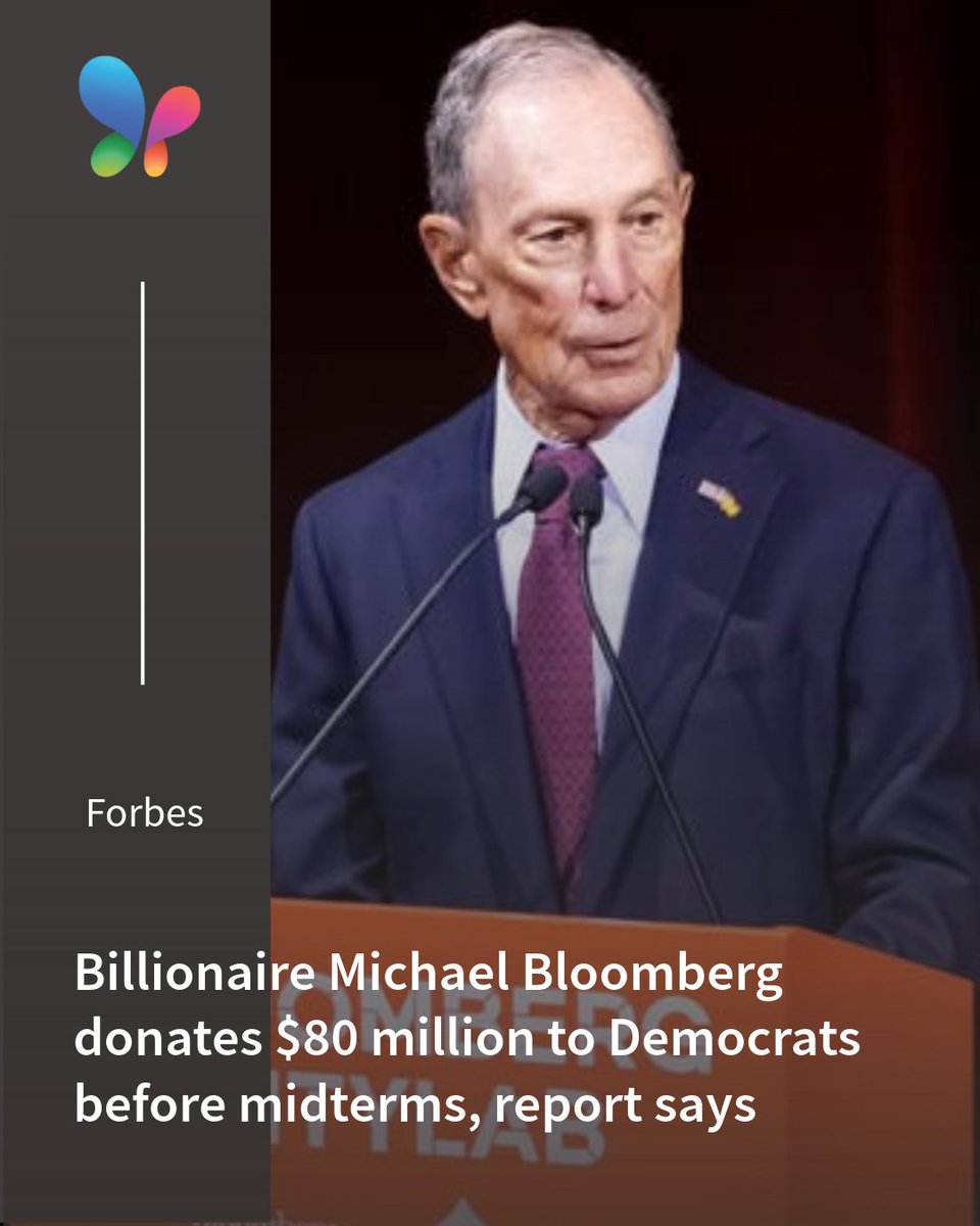 MSN's tweet photo. Michael Bloomberg spent about $80 million in September and October to support Democratic candidates and political groups ahead of the November midterm elections. 💰

🔗https://t.co/be4y6iLdrd https://t.co/hMmUxQw4oO