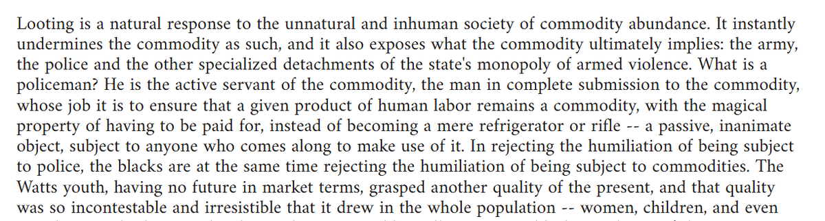 vivadestitution's tweet photo. Debord 1966 - Nobody would even dare to write such a thing today, which only proves how much things have already shifted to the right. https://t.co/2ZbXMFgqIm
