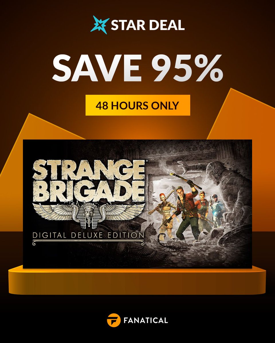 Fanatical's tweet photo. ✨ Star Deal!

Save 95% on Strange Brigade - Deluxe Edition! 🔽 https://t.co/6EseqfF9X0