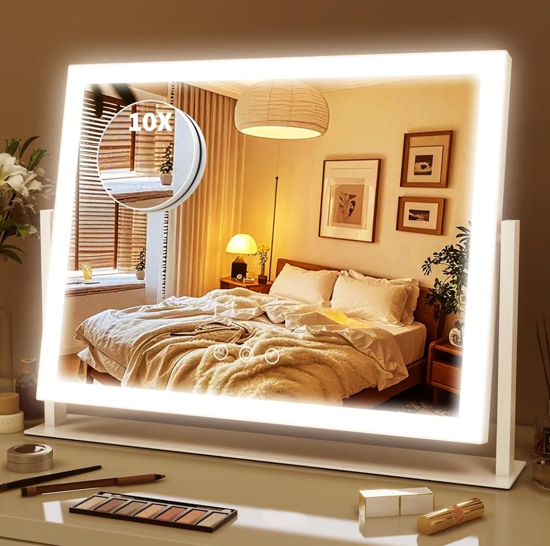 TheTrendy_Times's tweet photo. 39% Off!
Hollywood Lighted Vanity Makeup Mirror: A large tabletop mirror featuring 3 color LED modes, smart touch controls, 360° rotation, and a bonus 10X magnifier.

Link: https://t.co/IrCGBwhsWh

#VanityMirror #MakeupMirror #HollywoodMirror #BeautyEssentials #AmazonFinds #AmazonDeals #HomeImprovement
