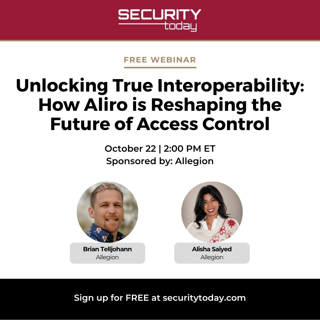 SecurToday's tweet photo. Are you prepared for the next evolution of #AccessControl?

Join our free webinar tomorrow, October 22, to explore #Aliro, interoperability and the future of connected security systems.

Secure your spot, sponsored by @AllegionUS, now ⇩
https://t.co/ORei7PT3xi https://t.co/NvCB7PzfPr