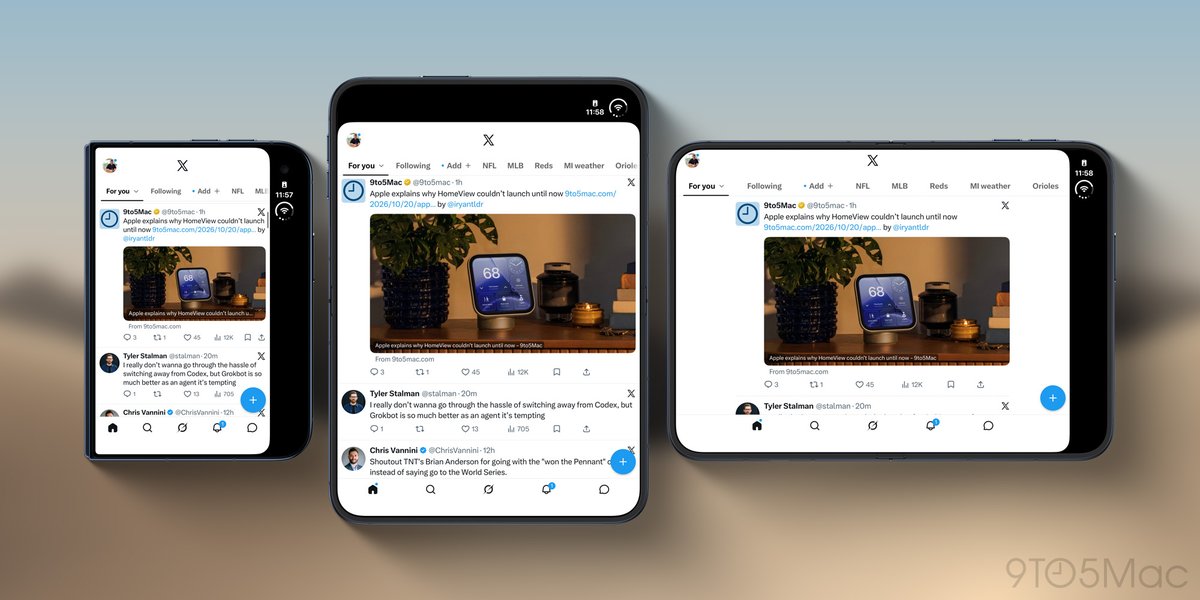 ChanceHMiller's tweet photo. Here's what X, Threads, and Instagram look like on iPhone Duo: https://t.co/nkoqWHSVdF