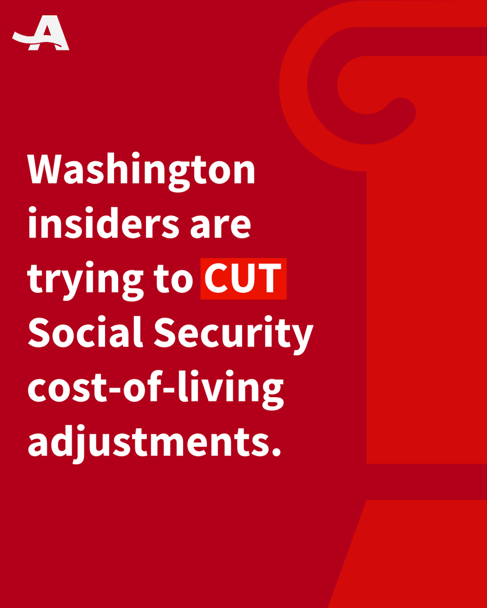 ARAARP's tweet photo. Right now, Washington, DC insiders are pushing proposals to cut or reduce the Social Security COLA. These special interests are out of touch with the realities facing everyday Americans. Tell Congress—No Cuts to Social Security. #WeEarnedIt https://t.co/gFzvjzjGNF