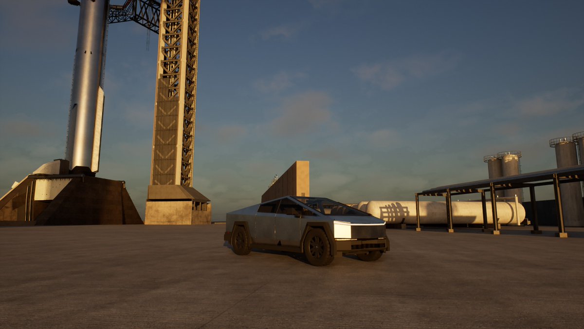 programstarship's tweet photo. Top tiers get a Cybertruck, and a Roadster with cold-gas thrusters, to drive around Starbase.
Fan project, not affiliated with SpaceX, Tesla, or the owners of Kerbal Space Program. #Starship #Starbase #indiegame #simulation https://t.co/F8cz3X5RJS