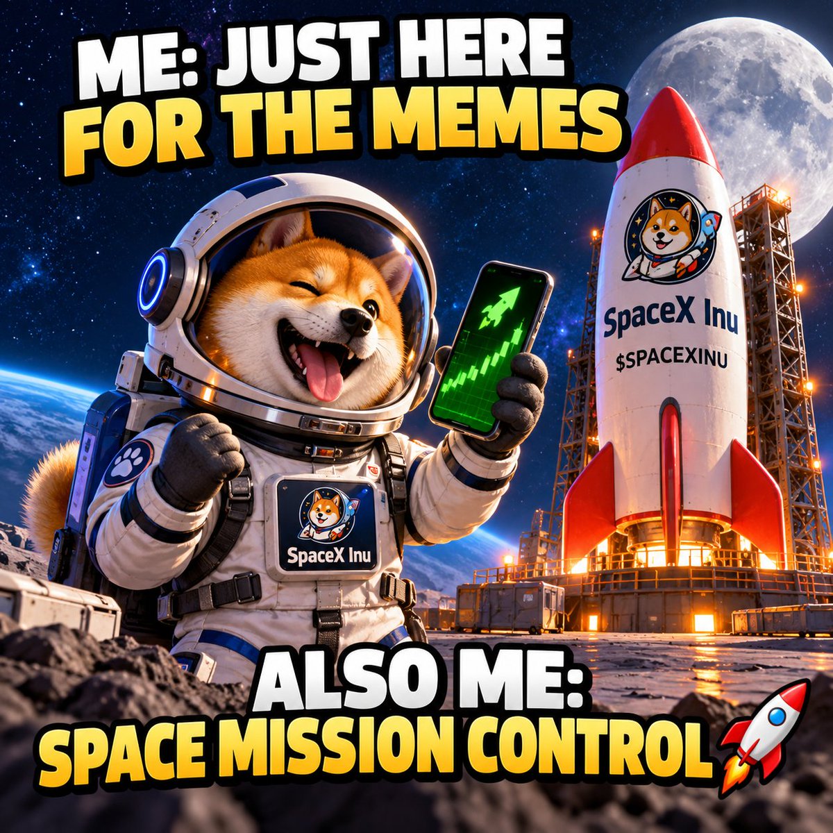 MingTech_X's tweet photo. π Came for the memes, stayed for the space mission!
SpaceX Inu bringing the space-dog energy to meme culture. Now we just need the crew and a rocket! ππ
Official CA: "0x725CCC7B5cEaCb0324B64CCb7DA3EcA2cd3a6666"
#SpaceXInu #BNB https://t.co/VicyxqlqSO