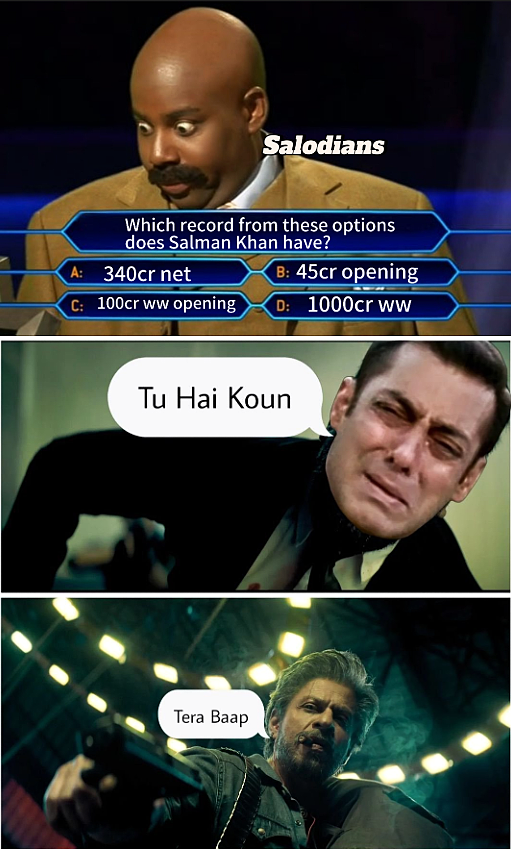 rukhster555's tweet photo. Tor nijer deshe Jawan is the highest grossing Indian film, remember the craze in 2023? 😂 #KING will also cross finished @BeingSalmanKhan in 7 days 😂 2 1000 cr film, most record opening, most overseas blockbusters, National Award all under SAL0DA'S BILLIONAIRE ABBU KINGSRK

Cry https://t.co/46FtwdS9Vm