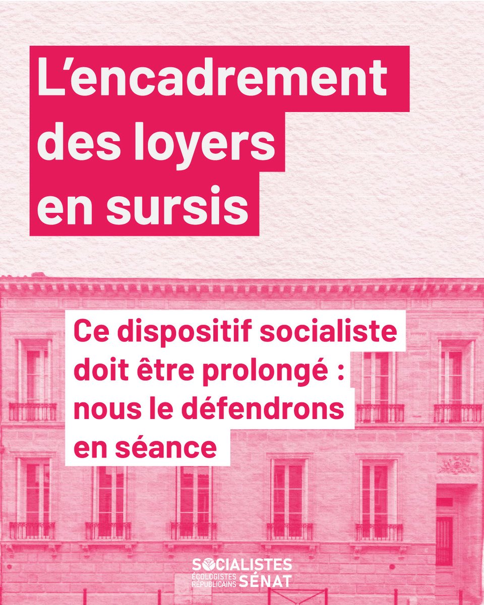 senateursPS's tweet photo. L’encadrement des loyers est en sursis : nous le prolongerons en séance. C'est un dispositif d'équité, plébiscité par les exécutifs locaux qui l’ont mis en place. Déjà présent dans 70 communes, soit 1,2 M de foyers, de nombreuses communes souhaitent entrer dans le dispositif. https://t.co/zySWQW27fn