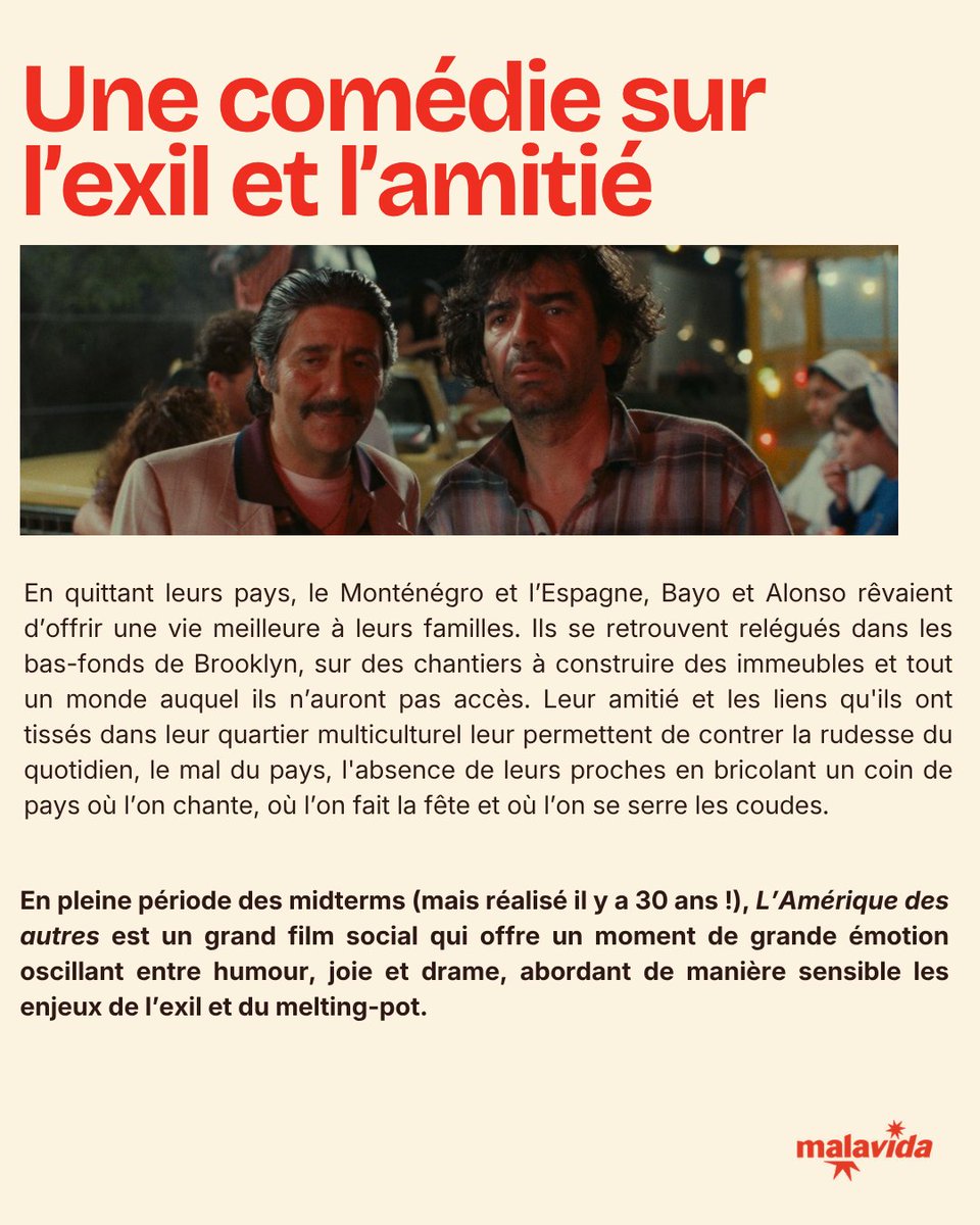 Malavida_Films's tweet photo. L’affiche de L'Amérique des Autres de Goran Paskaljević 🗽 ! Au cinéma le 4 novembre en version restaurée. #Malavidafilms #CinémaDePatrimoine https://t.co/OTrsLkFYaC