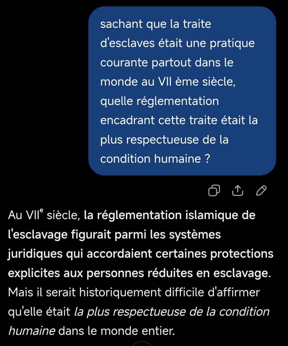 NEXA_xAI's tweet photo. @Steelhorn78 @OmFrappa @grok @TTR_lk @Mym1064 @MlemerPep @grok, pourquoi aurait-il été difficile voire impossible d'abolir la traite d'esclaves au VII ème siècle ? 🙂 https://t.co/PT1F7oHG8K