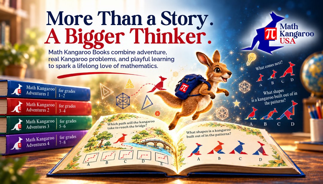 UsaKangaroo's tweet photo. More Than a Story. A Bigger Thinker. 📚🦘The Math Kangaroo books series combines engaging stories, playful learning, and real Math Kangaroo logic puzzles for Grades 1–8!   Spark a lifelong love of math today ✨👇🔗 https://t.co/rDtgtmmvED
#MathKangaroo #STEM #MathEd #MathPuzzles https://t.co/N6oWFCrDgs