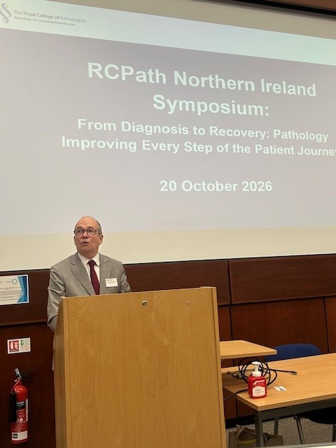 RCPath's tweet photo. In Belfast yesterday, we were delighted to welcome @healthdpt Minister @RobbieButlerMLA to our Northern Ireland Symposium.

Attendees heard about the work to transform Northern Ireland's pathology services, as well as innovation our members are taking forward in their own work. https://t.co/i4A20vYU7I