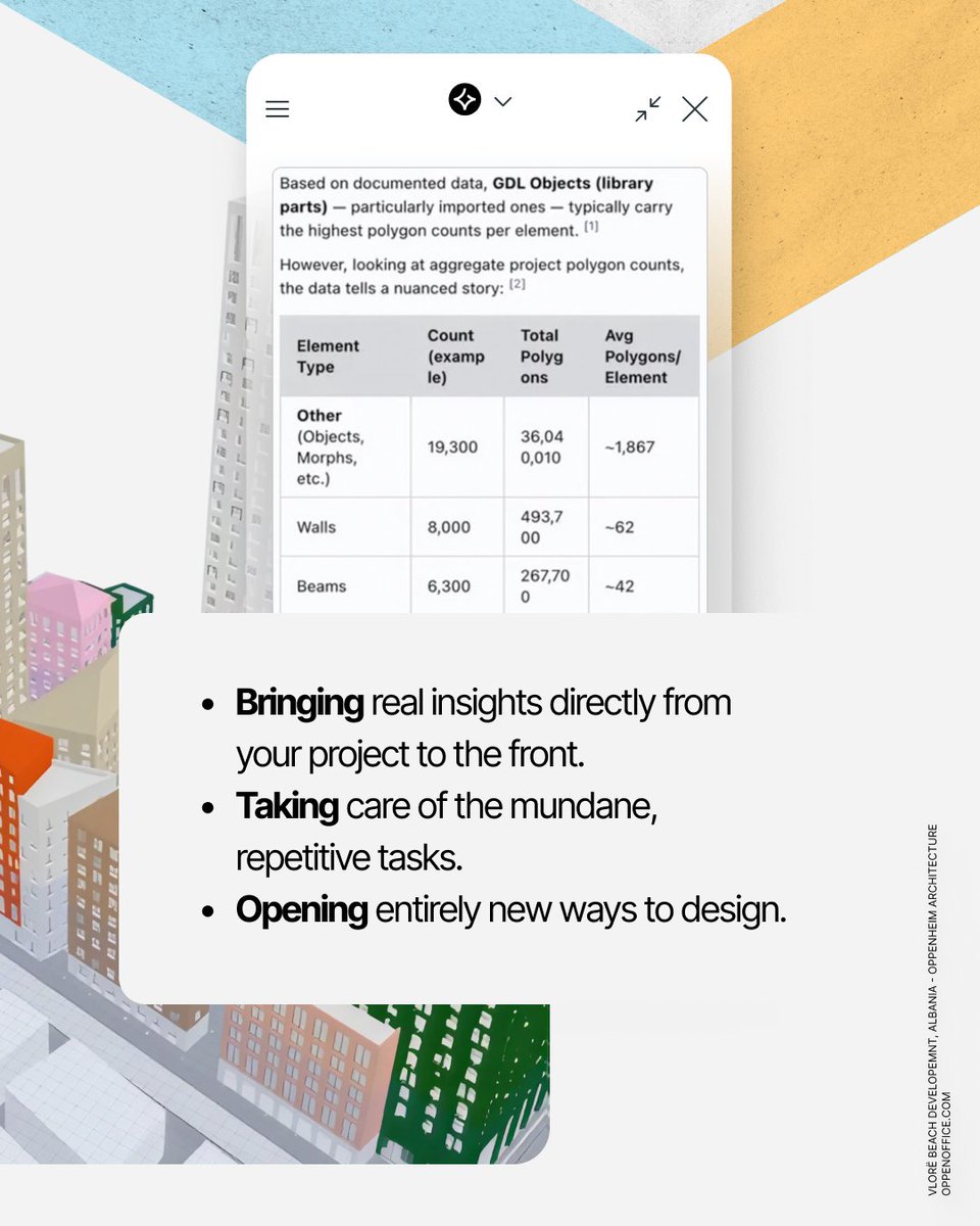 GRAPHISOFT's tweet photo. What do smart tools for engineers &amp; architects look like? 🤔
We see AI handling repetitive tasks, surfacing the insights that matter from your real project context, and opening new ways to explore design, all while you stay in the driver's seat.
https://t.co/BxqH2S5xrO https://t.co/nOhpxMhp3O