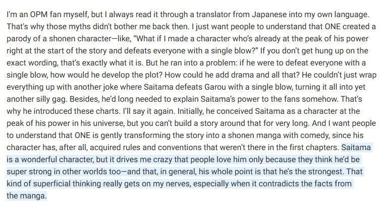 NeryashlevS's tweet photo. @glenngdonald @Hope_Briefs The text is long, and since I don't have a subscription, I took a screenshot. Basically, I want to explain why this manga is included in OPM, my love for it, and how I perceive it. https://t.co/IZyQSYw67G