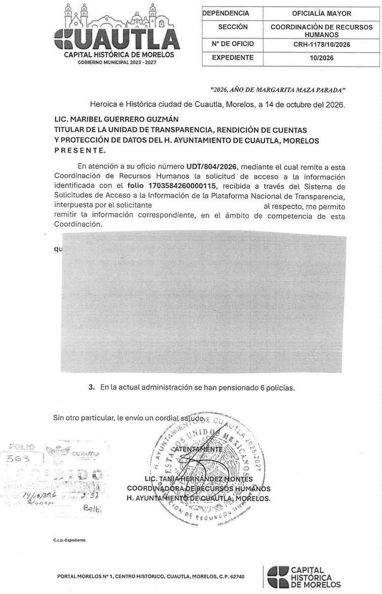 circulo_depoder's tweet photo. 🔴 ¿CUÁNTOS POLICÍAS CUIDAN CUAUTLA? EL AYUNTAMIENTO SE NIEGA A INFORMARLO

En medio de los problemas de inseguridad que enfrenta #Cuautla, el Ayuntamiento se niega a transparentar cuántos elementos policiacos están encargados de proteger a la población.

Conocer el estado de fuerza de la corporación es información de interés público y una exigencia legítima de los ciudadanos.

Mientras la inseguridad preocupa a las familias, la pregunta sigue sin respuesta: ¿cuántos policías están realmente cuidando Cuautla?

Vía. @RindeCuentasMor 

#Morelos