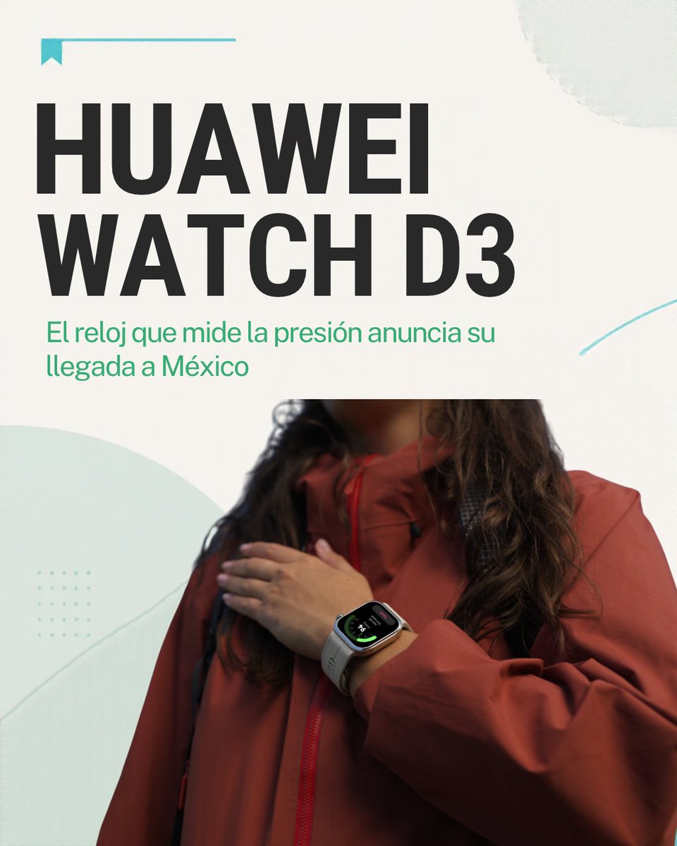 isa_marcial's tweet photo. ¡El HUAWEI Watch D3 llega a México!
⌚ Un reloj inteligente que busca destacar con sus funciones de salud y medición de la presión arterial. ¿Qué te parece? 👀 #IsaMarcial #HUAWEI #HUAWEIWatchD3 https://t.co/EJq1YYgPjF