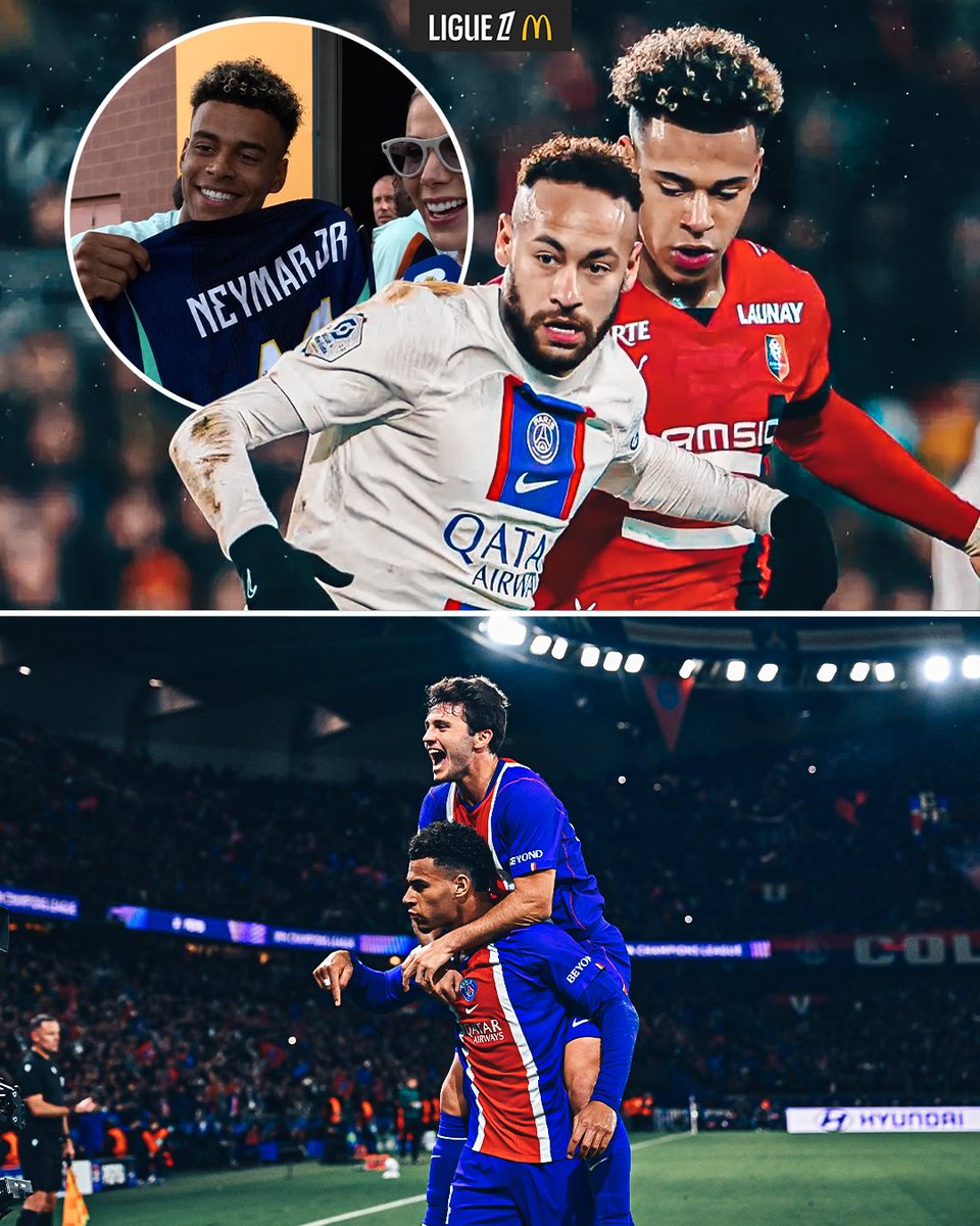Ligue1_ENG's tweet photo. Growing up watching Neymar. Now scoring against Barcelona 🥹✨ https://t.co/nkv6oltc9d