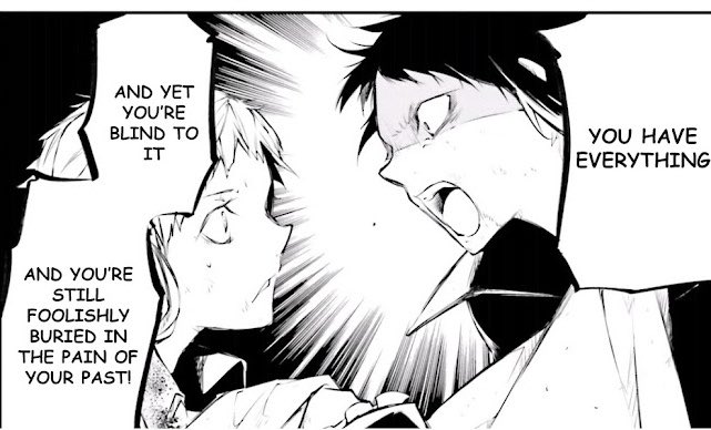 floufluff1's tweet photo. there's something so beautiful about how atsushi and akutagawa can hate each other and yet recognise each other's strength so deeply. they don't have to like each other to see what the other is capable of and i think there's something deeply moving about the fact that sometimes- https://t.co/Bvpoo6bMTL