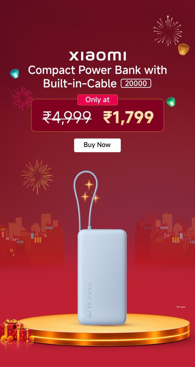 Ravi_rv1's tweet photo. Xiaomi Compact Power Bank in the #TheRealSale https://t.co/ihh3ge3fnx