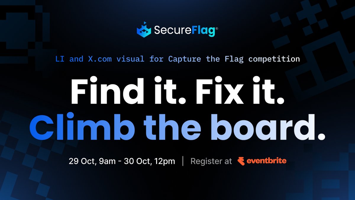 SecureFlag's tweet photo. Giddy up! SecureFlag is heading to LASCON 2026 in Austin, Texas to host a Secure Coding Tournament next week.
🗓️ Oct 29, 9am to 30 Oct, 12noon
📍 Norris Conference Centers
🏆 1st prize: Nintendo Switch 2
Register at https://t.co/uhYBmYzkCj.
#SecureCoding #CyberSecurity https://t.co/L8Ej5lzDdw