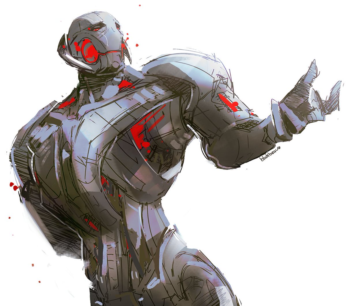 blahhbeau's tweet photo. very quick ultron drawing before work https://t.co/8RjCaqXix4