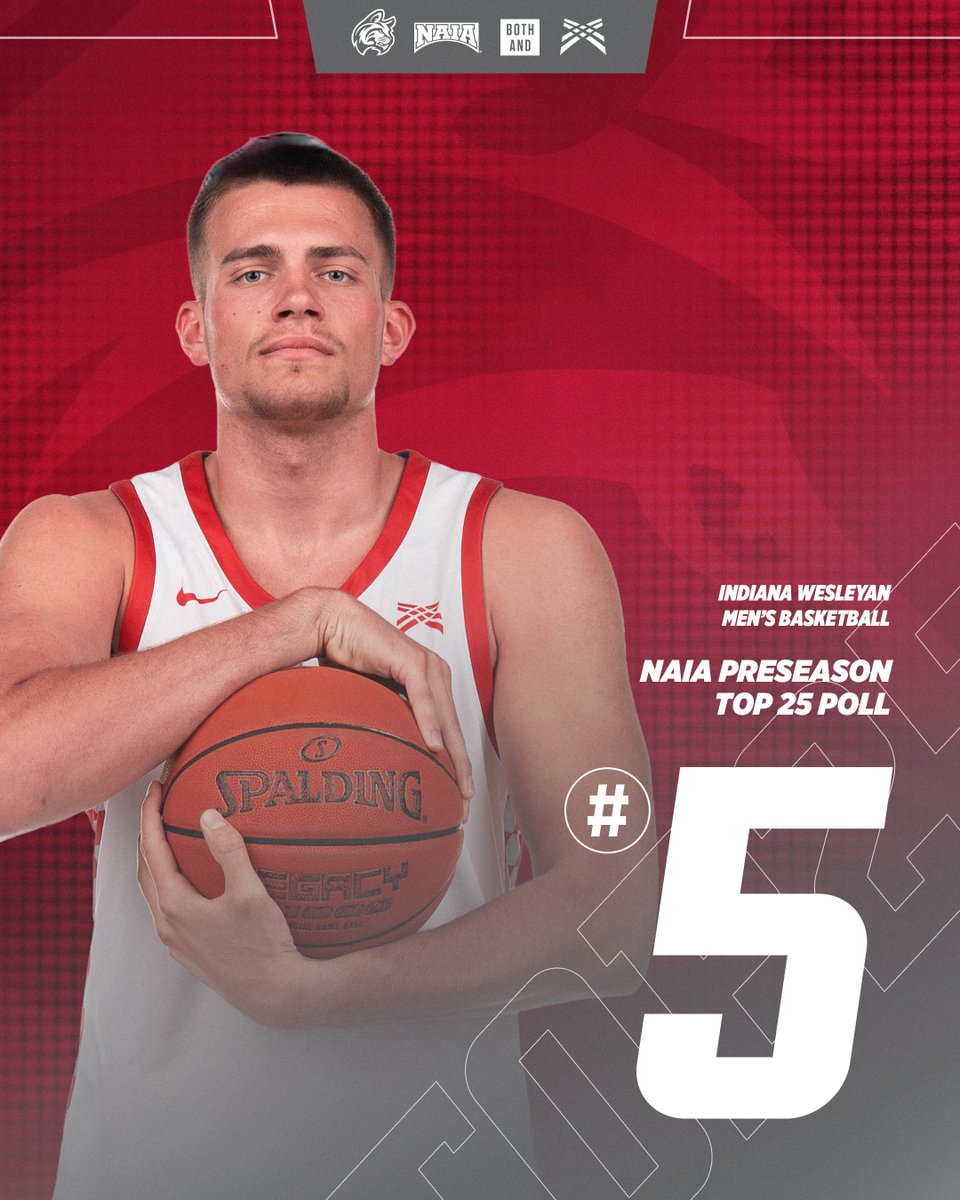 IWUWildcats's tweet photo. 📈 TOP 25 POLL 📈

@IWUHoops comes in at No. 5 in the NAIA Men's Basketball Preseason Coaches’ Top 25 Poll! 🏀

#BothAnd #TheRightWayToPlay https://t.co/V4SE7WJIKW