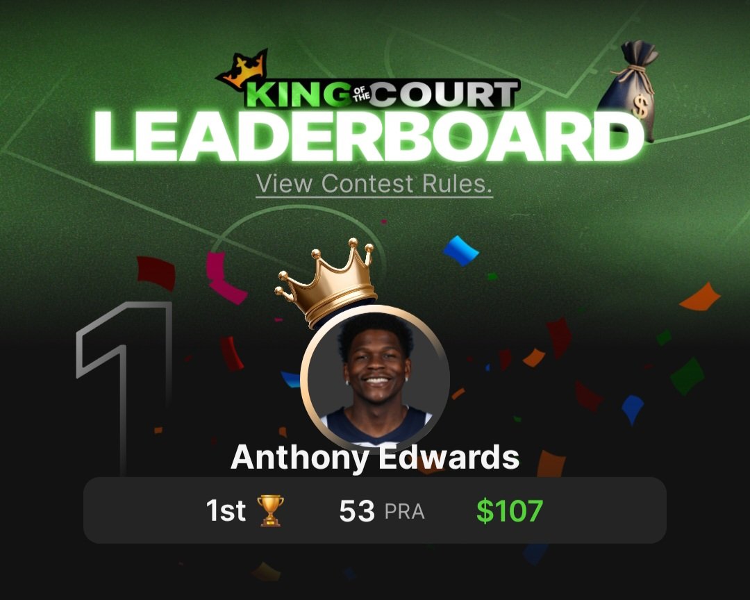 ADunks5's tweet photo. @hermes_sneaks @DKSports King of the Court is more fun ! Hit it 3 times last season.
But this was definitely 😎 cool! https://t.co/TNwm1XMBHU