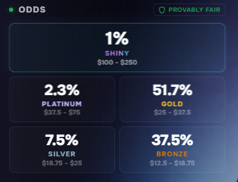 RamenCash's tweet photo. Another shiny on @shinylabs. There is no other gatcha site that give mathematically better odds than the create a pack on Shiny. Not even close. https://t.co/8MFNrDdLTo