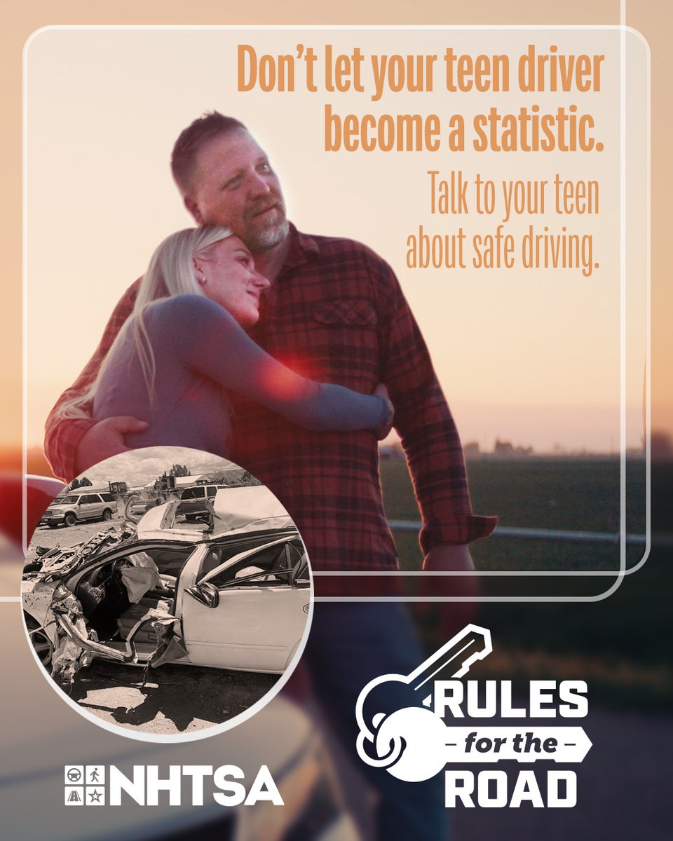 DriveSafeHR's tweet photo. New driver in the family? Set the rules before they take the keys 🔑:
✅ No phones
✅ No distractions
✅ Don’t speed
✅ Limit passengers
✅ Buckle up 
#TeenDriver https://t.co/QmRdAesRPt