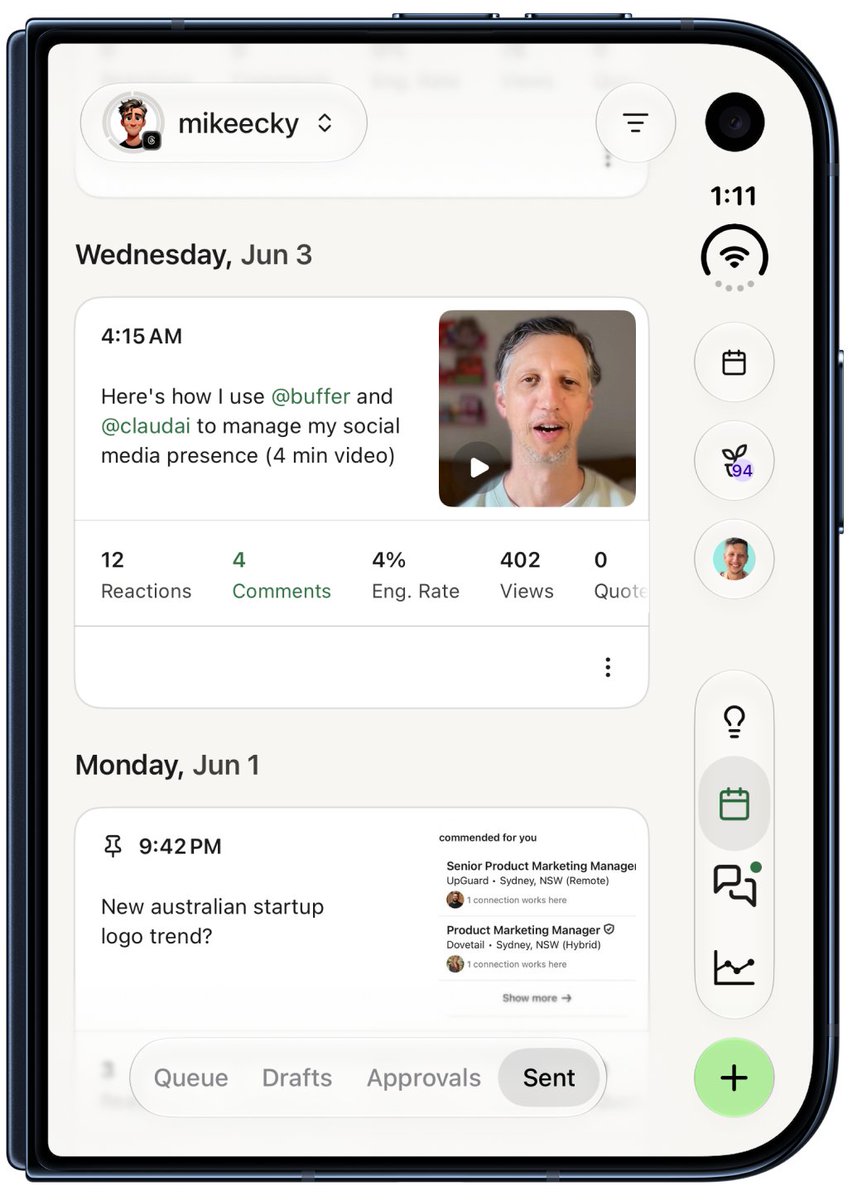 ay8s's tweet photo. My third iPhone Duo, optimized app is approved and rolling out. 🎊 @buffer

Can't wait to test everything on a real device and introduce even more goodies. 😅 https://t.co/dPH8pY8GF6
