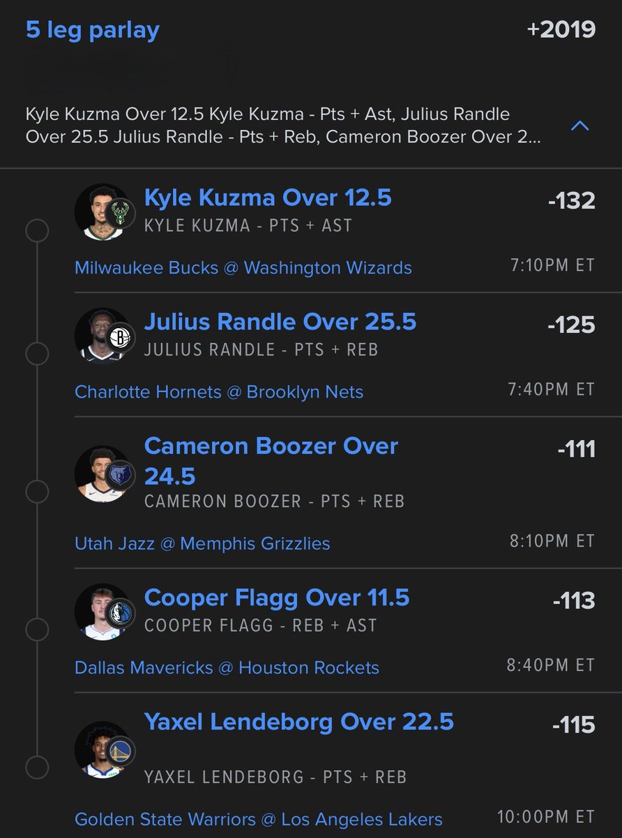 LocksOverUnder's tweet photo. NBA full card 10/21🏀

Kyle Kuzma o 12.5 PA (-120)
Julius Randle o 26.5 PR (+100)
Cam Boozer o 24.5 PR (-111)
Cooper Flagg o 11.5 RA (-113)⭐️⭐️
Yaxel Lendeborg o 22.5 PR (-119)⭐️

Wizards -4.5 (-105)
Hawks v Magic u 233.5 (-105)
Nets v Hornets o 220 (-110)⭐️
Jazz ML (+108)⭐️⭐️
Warriors +6.5 (-104)
Blazers -2.5 (-112)

Two parlays below🎰⬇️ both .25u… love a huge card on opening night… let’s have a day😈

#sportsbettingX #NBA