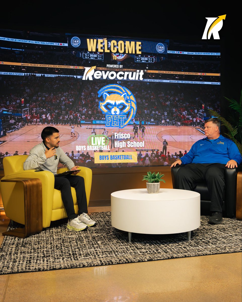 Revocruit's tweet photo. Another great conversation in the books at RevoStudios, this time with Frisco High School head basketball coach Andy Steele!

Coach Steele made the trip to sit down with the Revocruit crew, giving us an opportunity to talk basketball, learn more about the Frisco program and hear his perspective on what goes into building a competitive team. Plenty of great insight from a coach who knows the game!

We appreciate Coach Steele taking time out of his schedule to join us and represent Frisco Basketball.

Keep an eye out for more from his visit, coming soon to the Revocruit YouTube Channel.