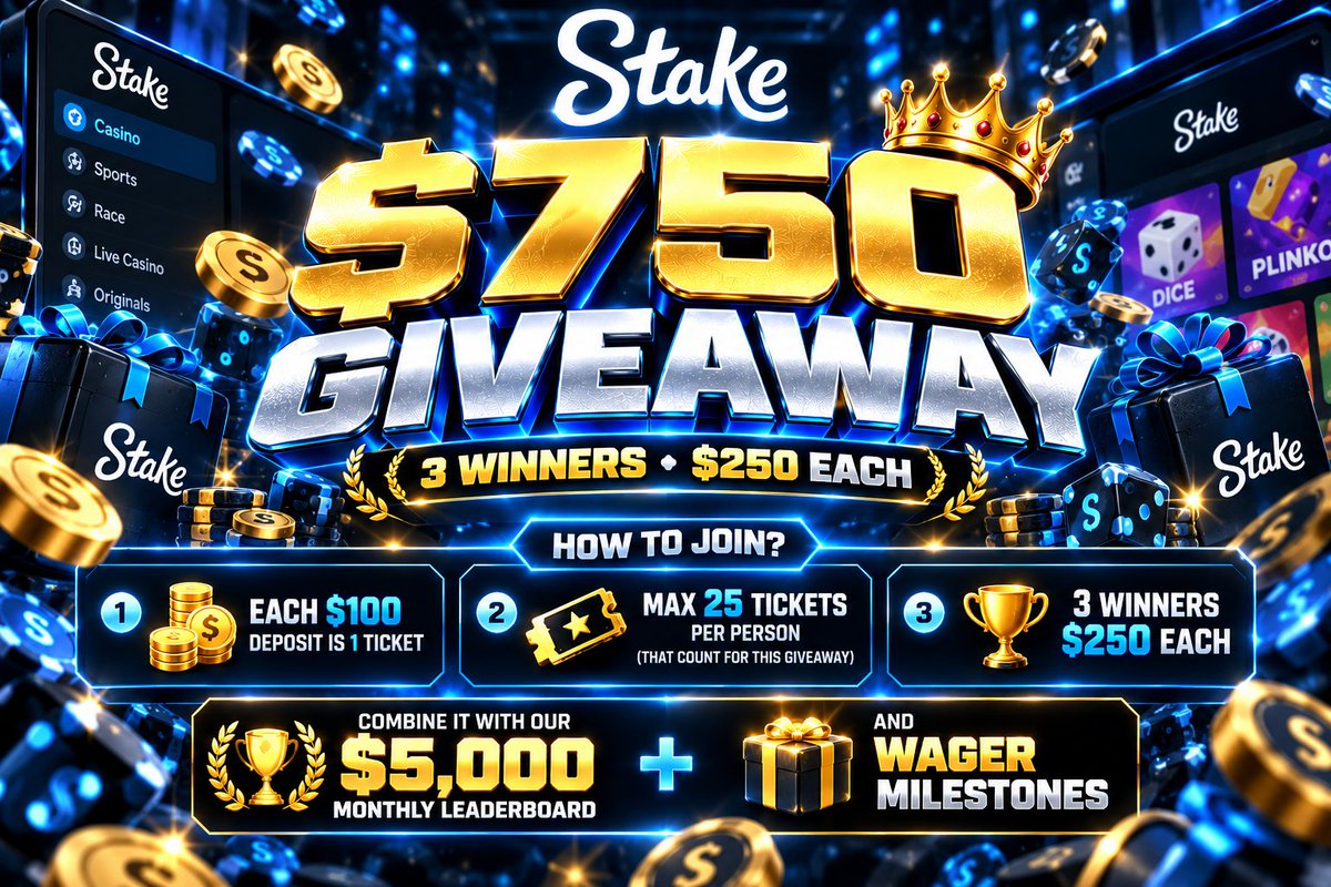 lazarddx's tweet photo. 💰$750 STAKE Giveaway!

✅RT + tag 2 (Random rt 30$)

⬇️How to join up!

🎟️Deposit 100$ = 1 ticket (MAX 25 per person counts)

🔥3 People win 250$ each - Combine it with other reward offers + the 5000$ ongoing monthly!

🦎https://t.co/tj24Mi3kUu

⌛️Rolls on 1 November on kick!

#stake #giveaway #leaderboard #stakegiveaway
