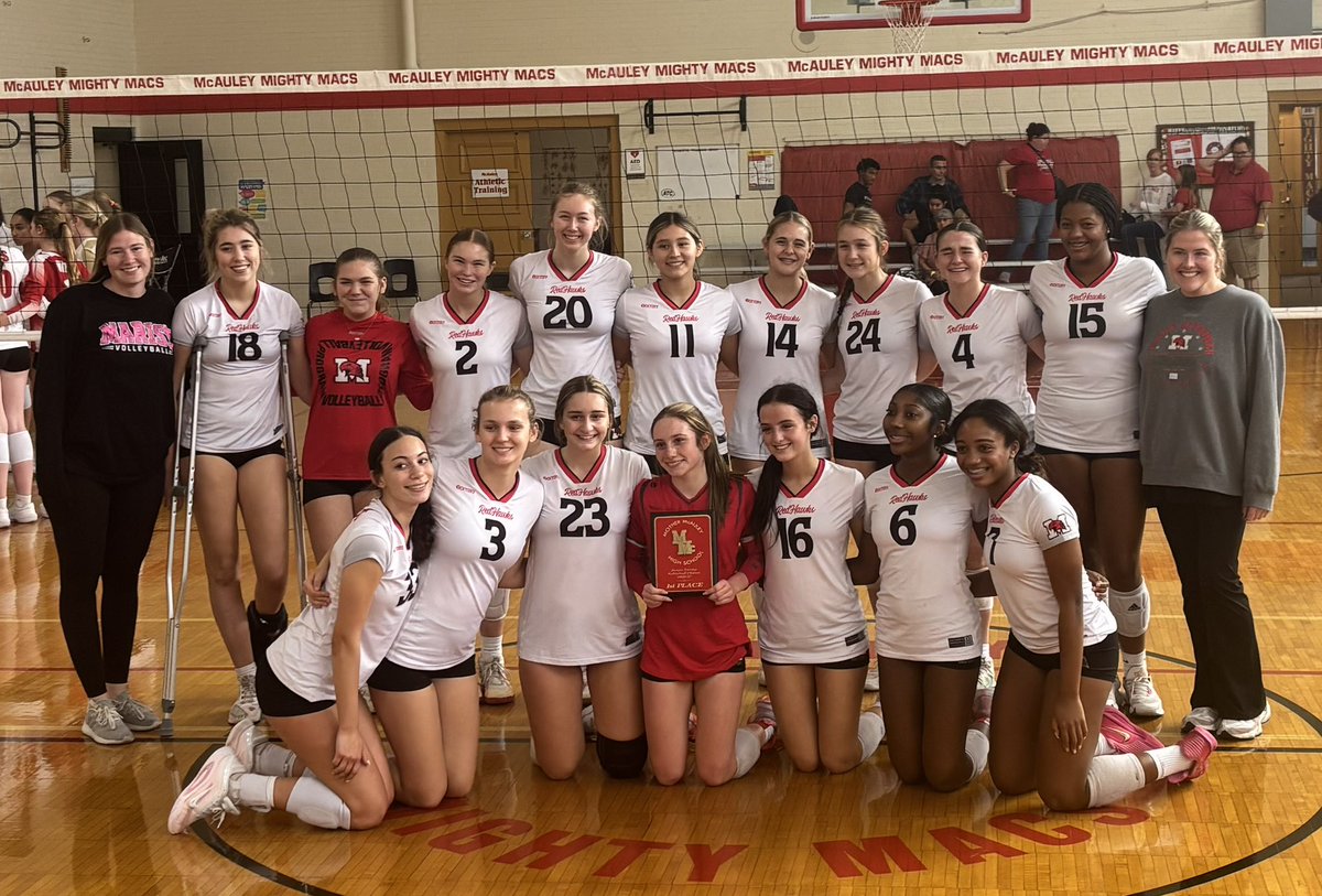 RedHawkVB's tweet photo. #GameDay Program at Minooka. 5 and 6pm. Central Campus #Program https://t.co/hYG5zQz4TY