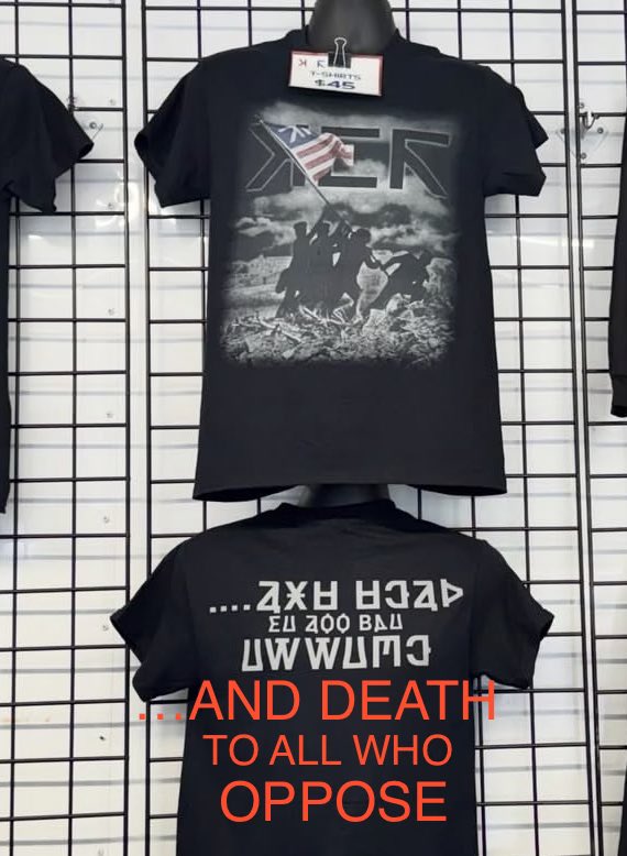 gorebugs's tweet photo. changing it from “…and justice for all” to “and death to all who oppose” OKAY. https://t.co/kizikUYmo3