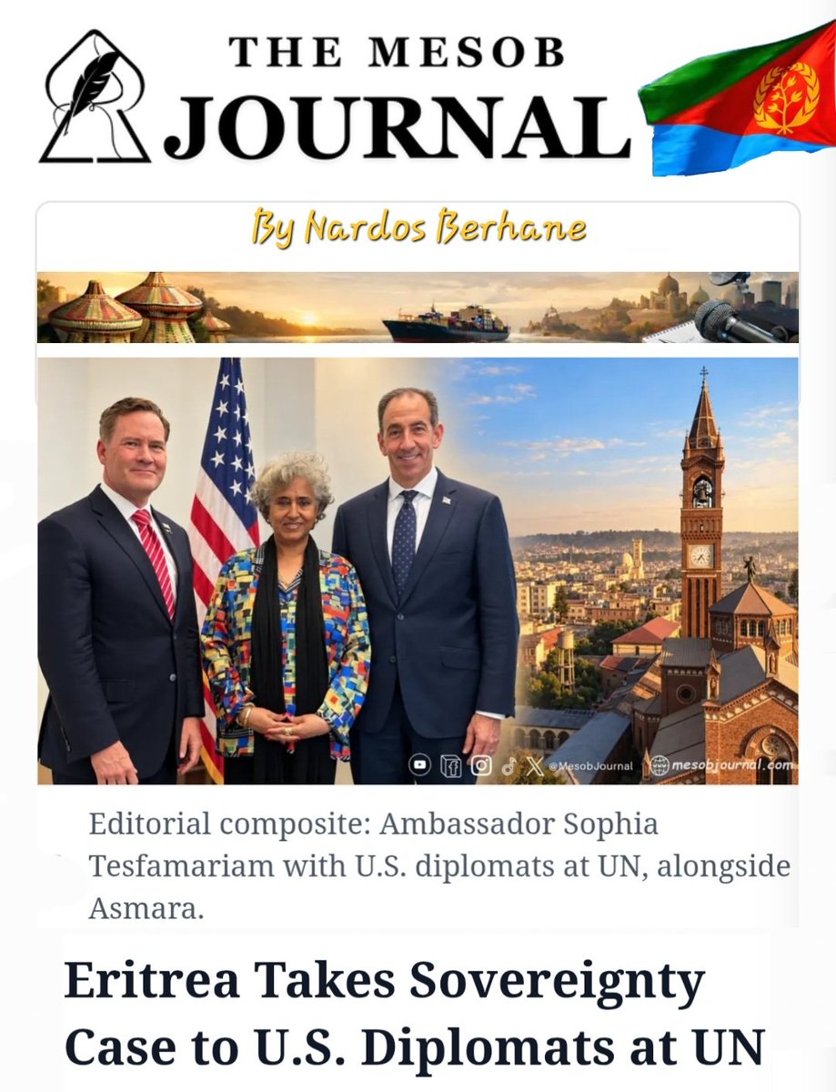 Yehdavid's tweet photo. Eritrea Takes Sovereignty Case to U.S. Diplomats at UN https://t.co/9QSboRU2Mf #News #Eritrea #HornofAfrica #Ethiopia #USA #UN via @MesobJournal https://t.co/LEKbPXpRWU