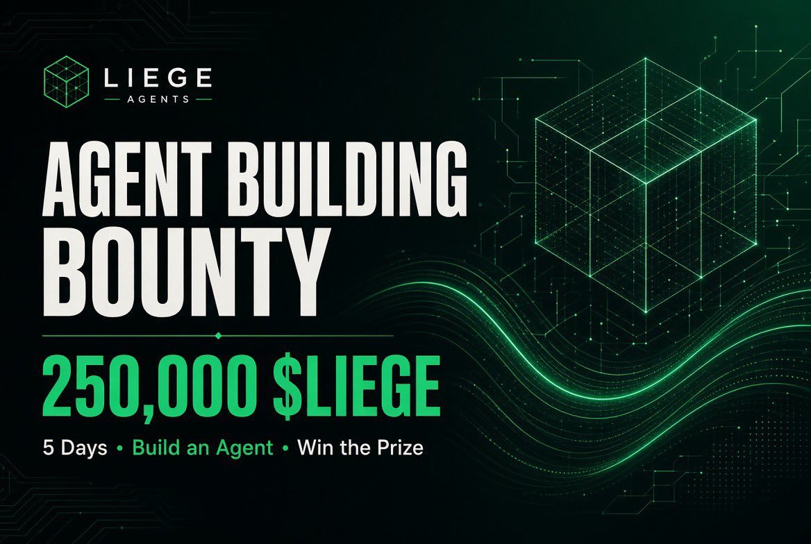 RobinHoodArmy_'s tweet photo. LEIGE AGENTS Building Bounty 🏆

250,000 $LIEGE to the best agent built on the Liege Agents platform. 💰

5 days. ⏳
One winner. 👑
Judged on what you actually build. 🛠️

Requirements:
• Hold at least 10,000 $LIEGE (~$1) 💼
• Join the Telegram 📢

Platform: https://t.co/Ygpy65yyQP 🌐
Telegram: https://t.co/5BWdhHbHNY 💬

Build something useful. Best agent takes the bounty. 🚀

Note: I’m not affiliated with the Liege Agents team. This is my personal initiative. 

#ad #AIAgents #CryptoBounty #BuildInPublic #RobinhoodChain 

Agents work. You’re the liege. 🏰