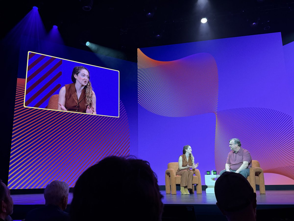 whuffman's tweet photo. Watching the incredible @ariel_ekblaw, CEO of @aurelia_labs, on stage with @reidhoffman @mastersofscale Summit nerd out about space! My kind of convo!! She even mentioned @NASA and @NASAJPL 🙌

One of the powerful examples she cited around the idea of the possible benefits of space to help us here on earth 🌏 — is how @Merck used microgravity aboard the ISS to advance Keytruda’s formulation…helping turn lengthy cancer treatment infusions into one-minute injections!!🤯👏 
#MoSSummit @modulate_ai